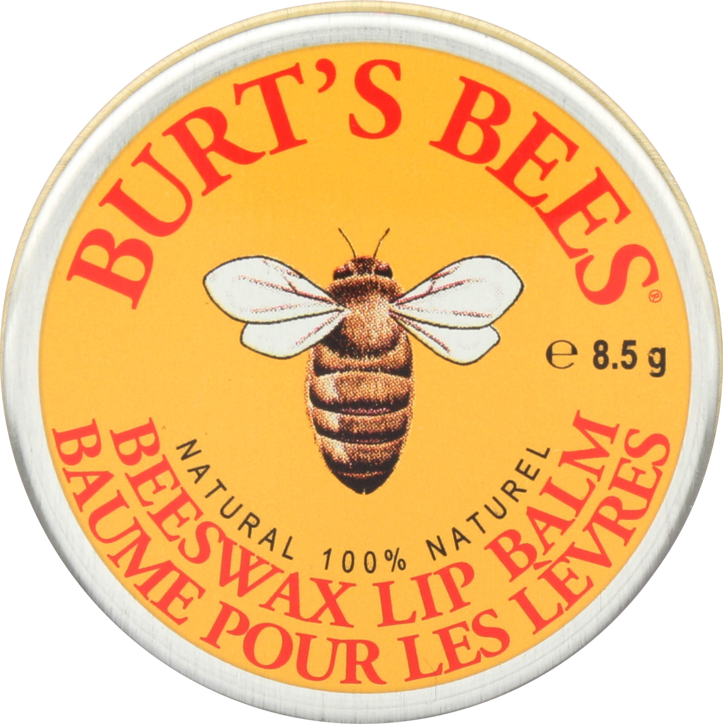 Burt's Bees bálsamo labial de cera de abejas en lata amarilla