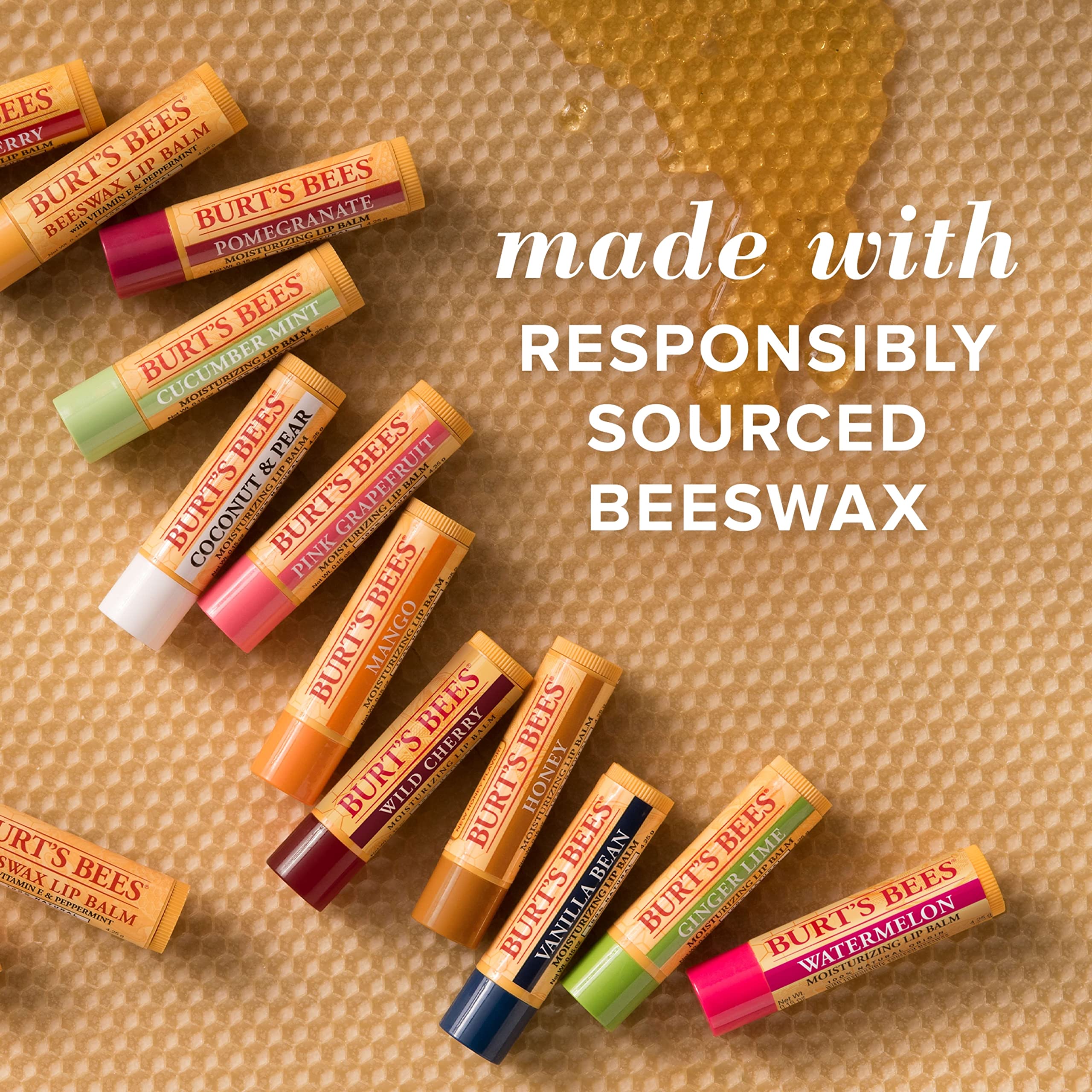 Burt's Bees bálsamo labial granada uso diario para labios nutridos