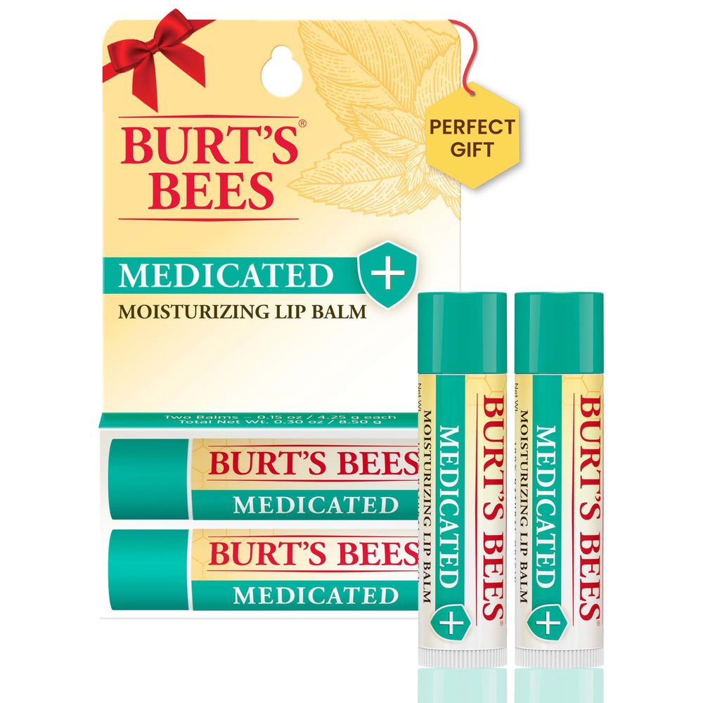 Burt's Bees bálsamo labial medicado con eucalipto y mentol, dos tubos para labios