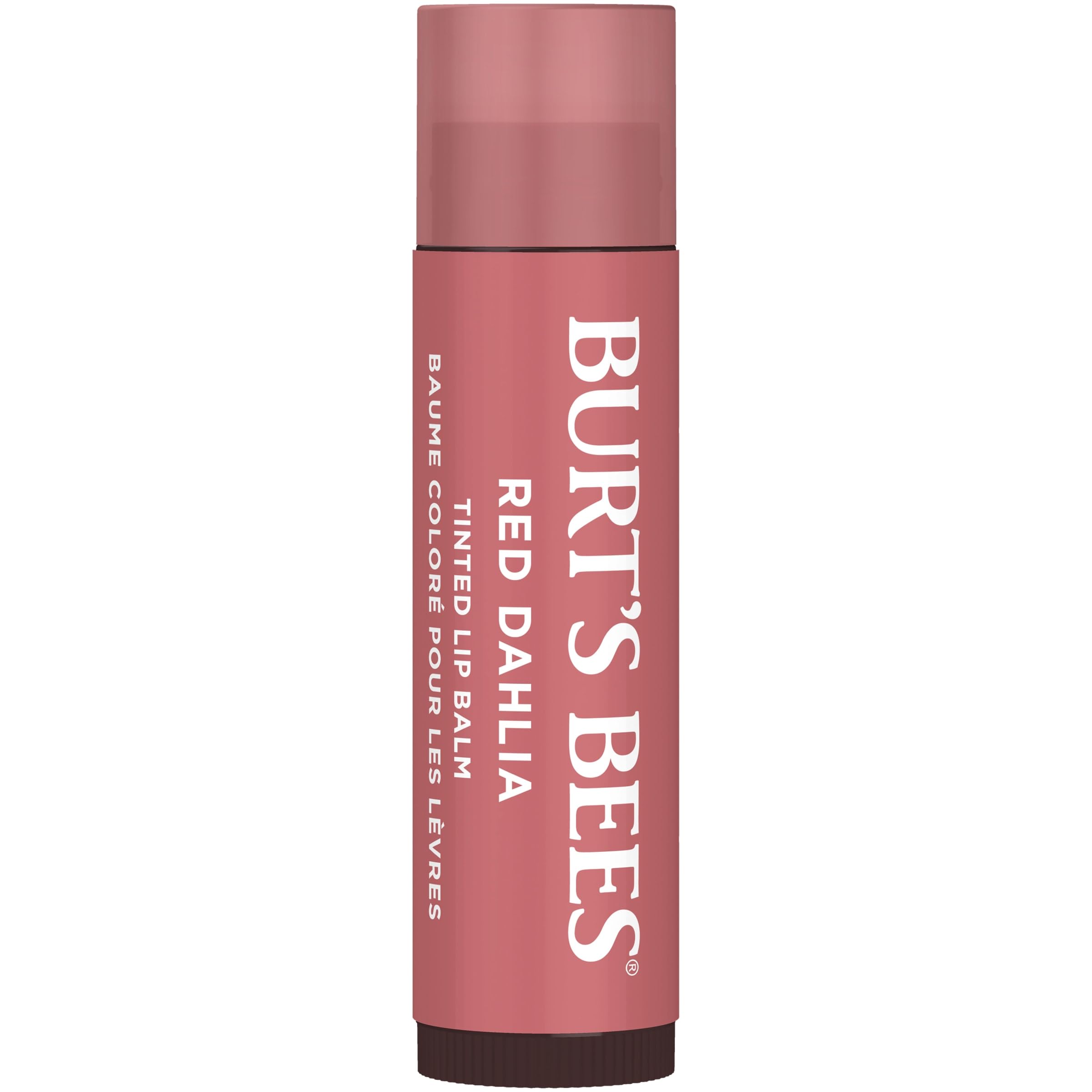 Burt's Bees bálsamo labial tintado, textura semibrillante para color natural.