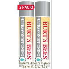 Burt's Bees bálsamo labial Ultra Acondicionador, envase doble para uso diario.