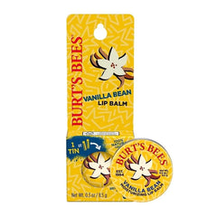 Burt's Bees bálsamo labial vainilla en lata para hidratación duradera.