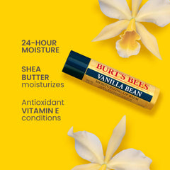 Burt's Bees bálsamo labial vainilla en tubo, aplicación suave para labios sedosos