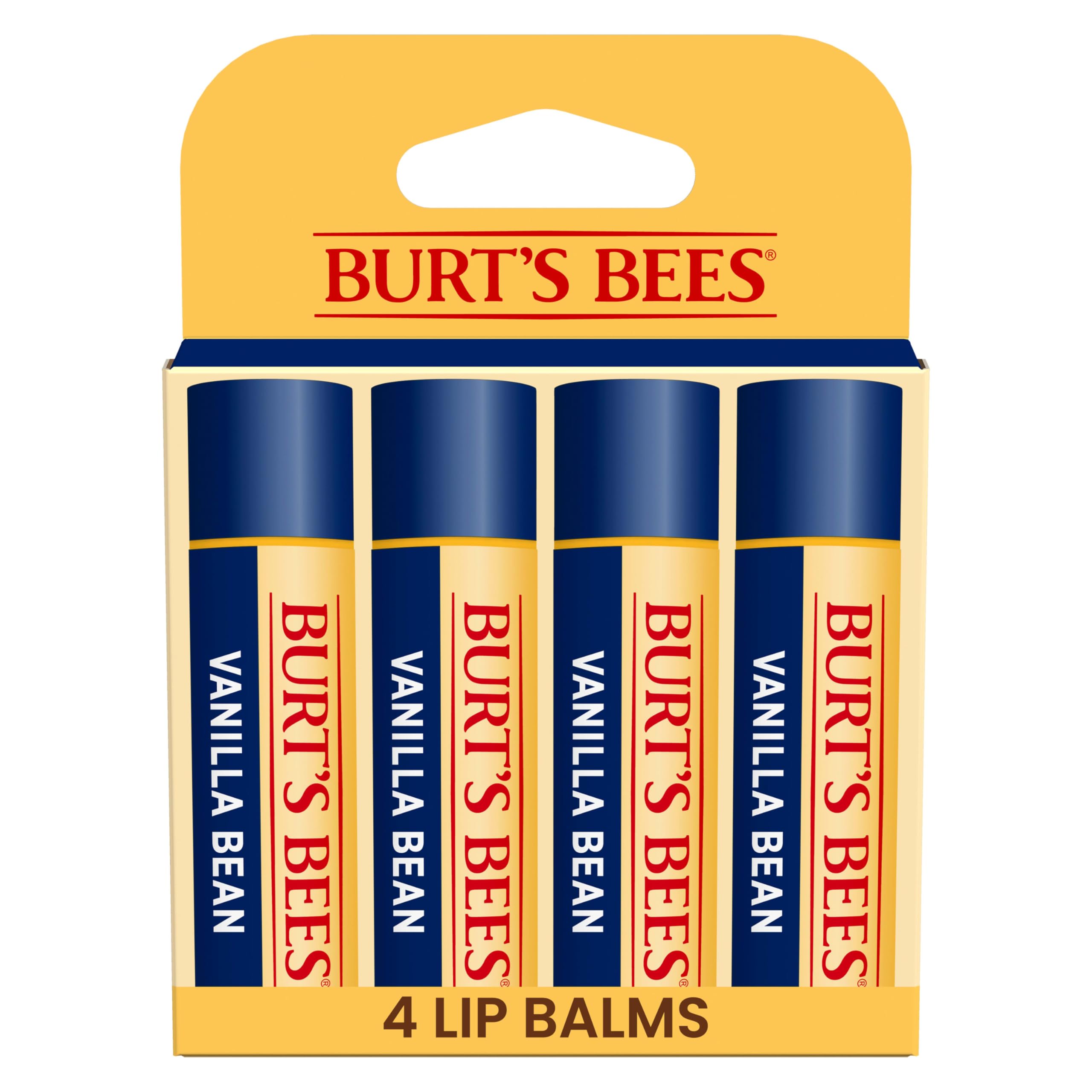Burt's Bees bálsamo labial vainilla en tubo, hidratación natural para labios