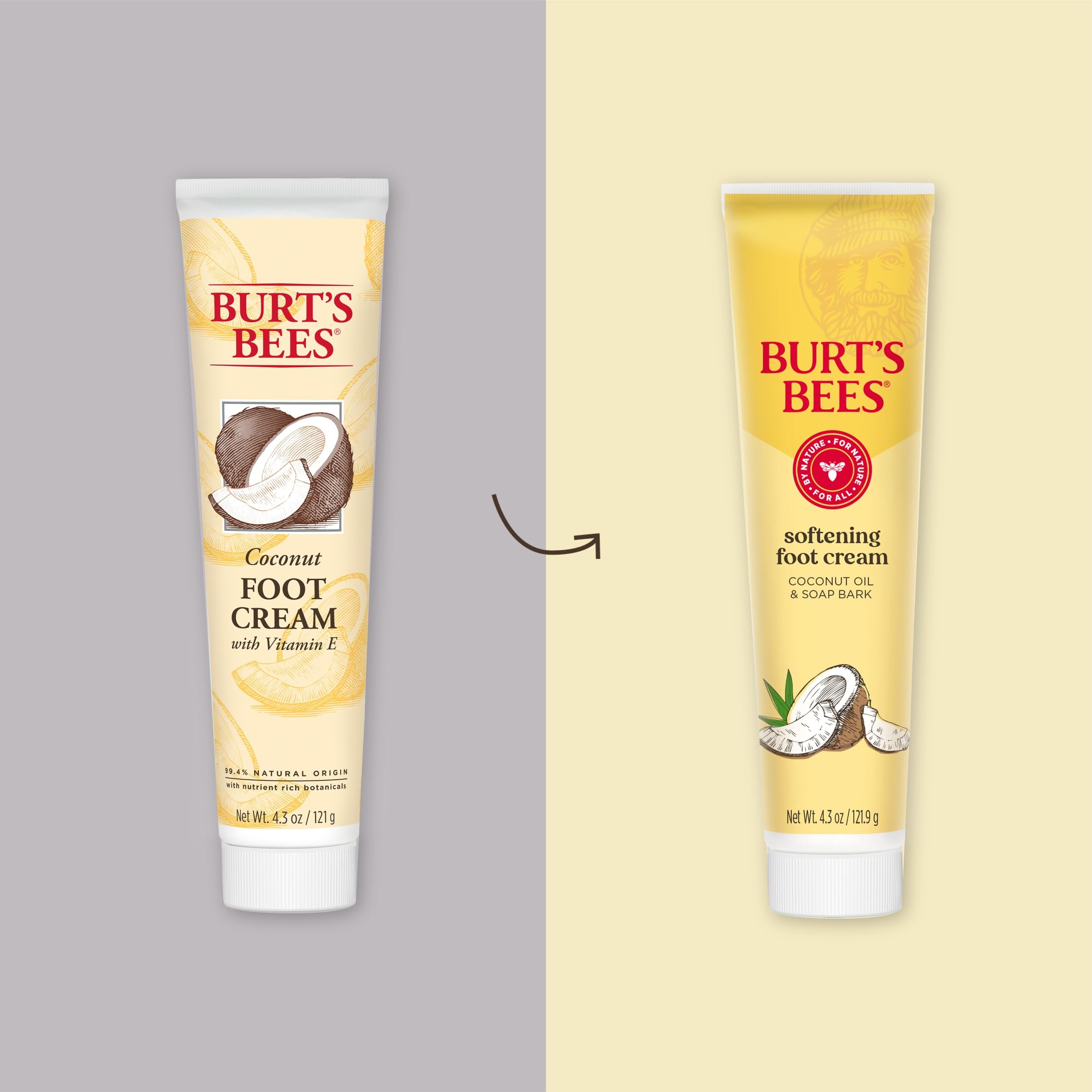 Burt's Bees Crema de Pies con Corteza de Jabón, alivio suave para la piel.