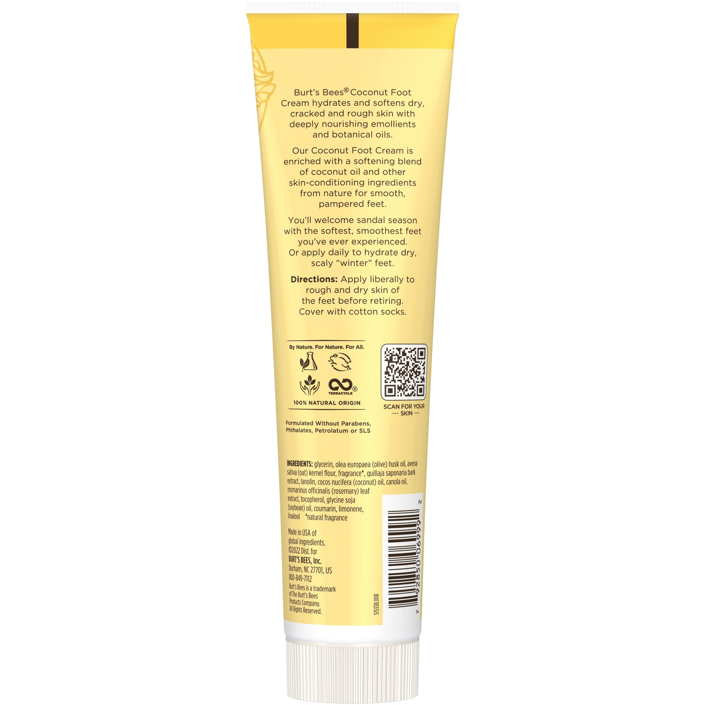 Burt's Bees Crema de Pies con romero y menta, sensación refrescante.
