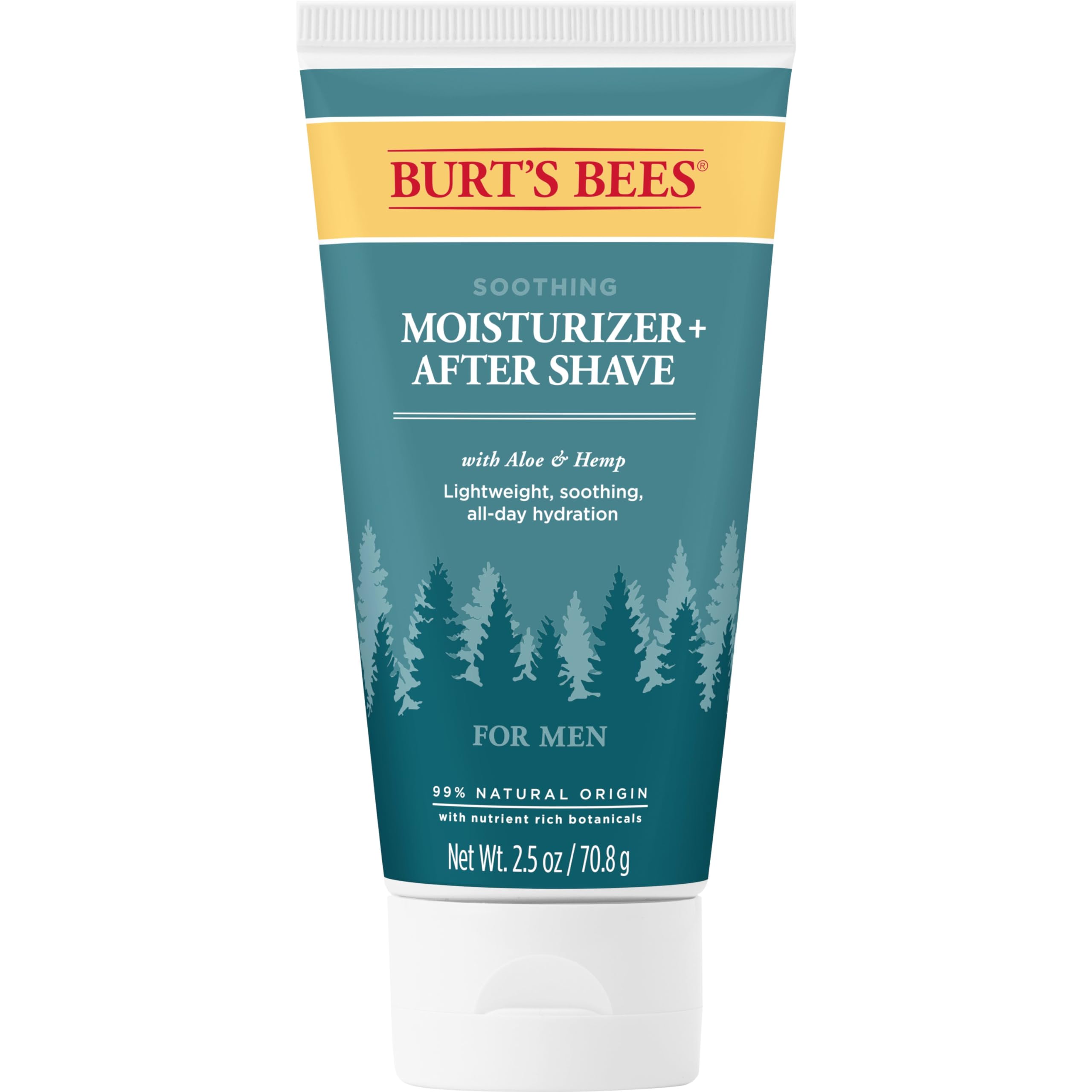 Burts Bees hidratante calmante para hombre en botella de 2.5 oz, uso diario.