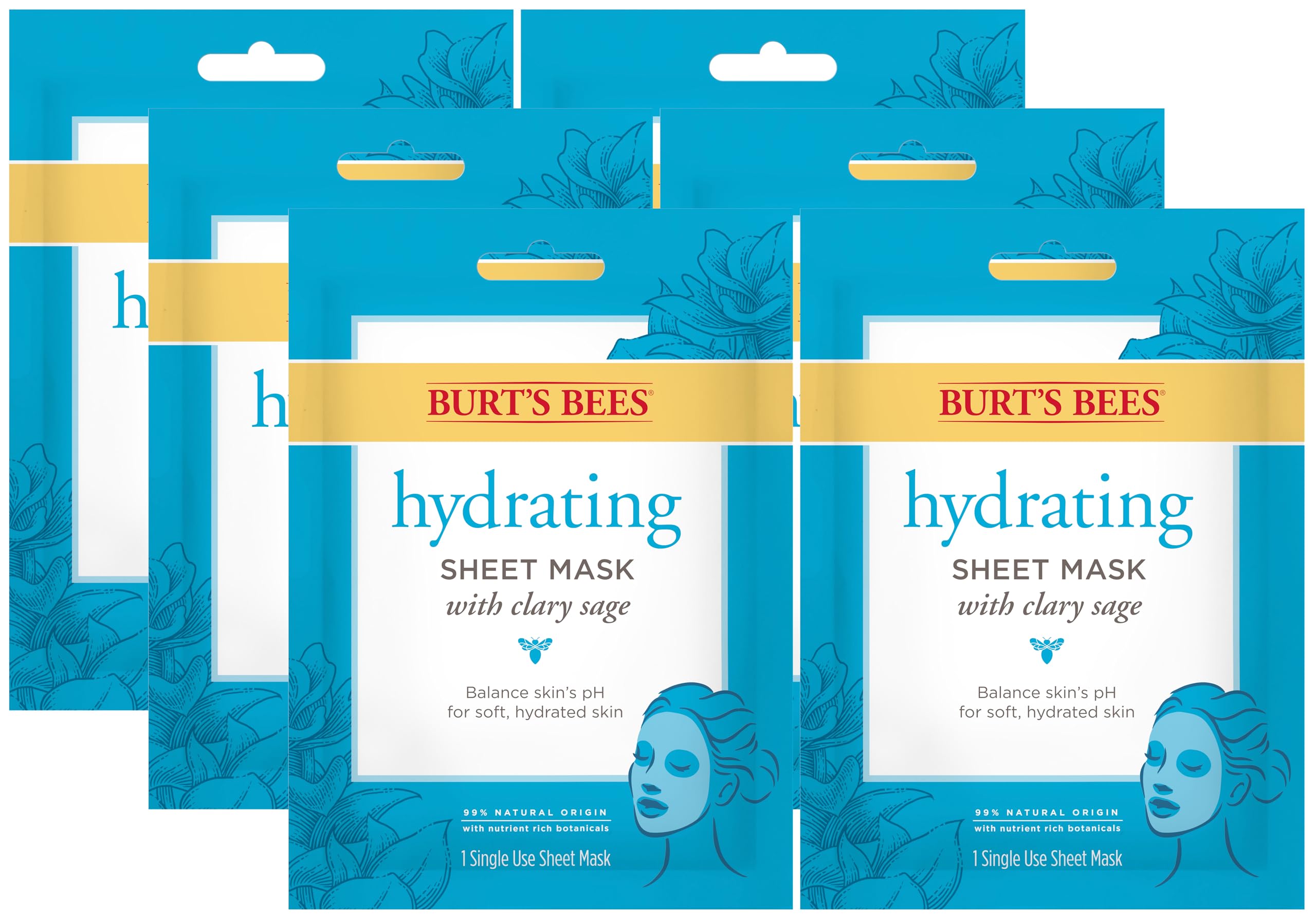 Burt's Bees mascarilla en hoja con salvia esclarea para hidratar la piel