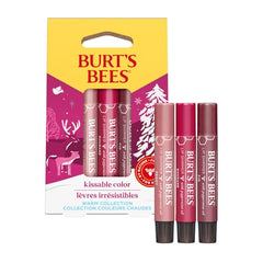 Burts Bees Kissable Color Warm Gift Set barritas labiales con acabado suave y natural.