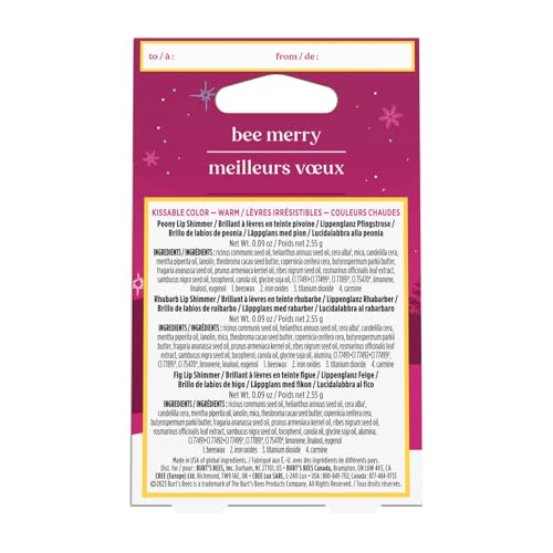 Burts Bees Kissable Color Warm Gift Set paleta de colores con muestras de tono.