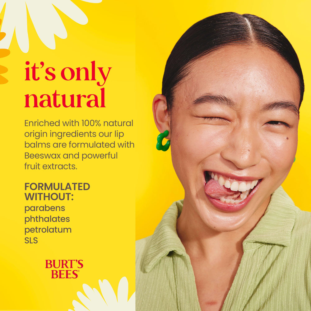 Burts Bees Vanilla Bean lip balm tube for comforting softness.