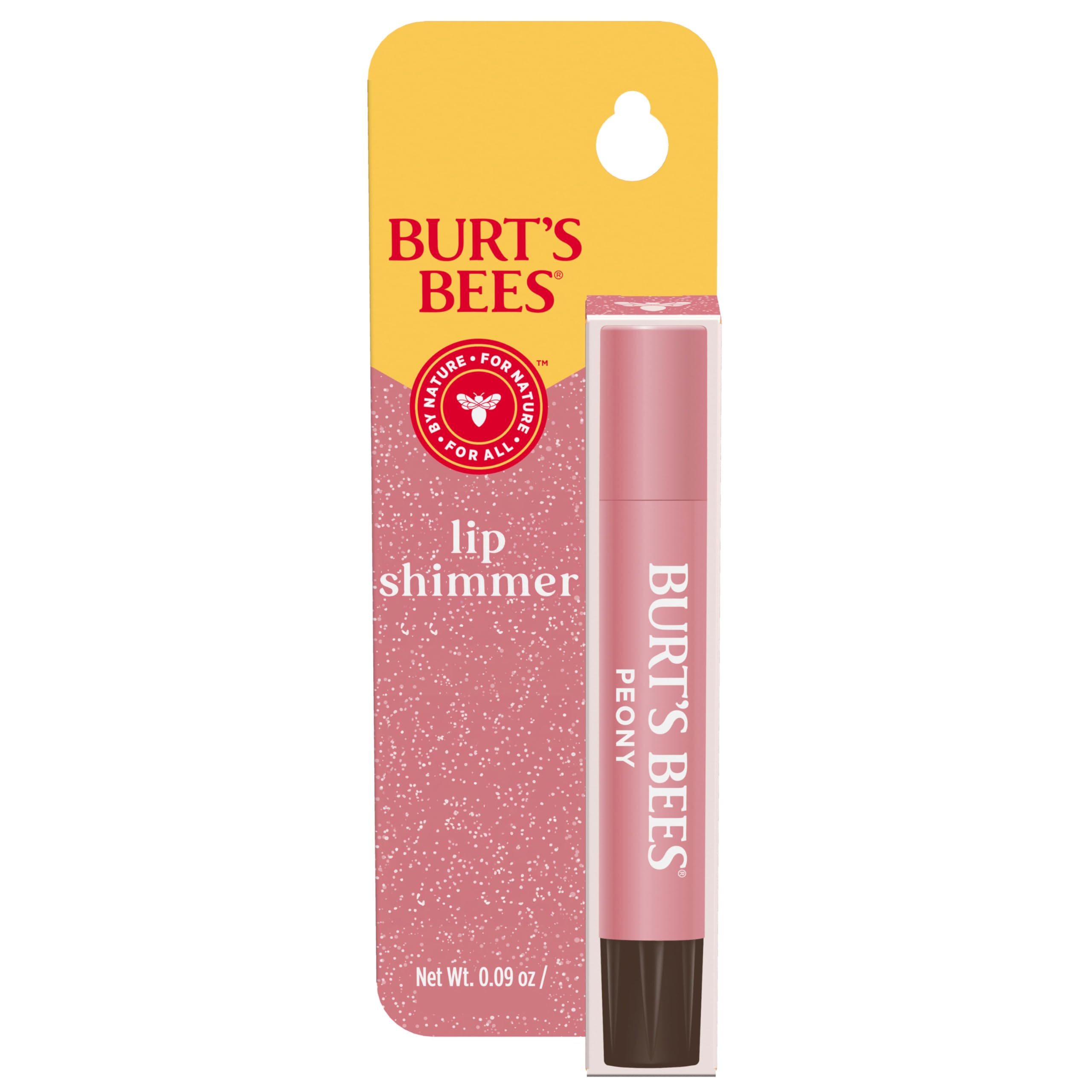 Burt's Bees Lip Shimmer Peony ofrece brillo luminoso para labios.