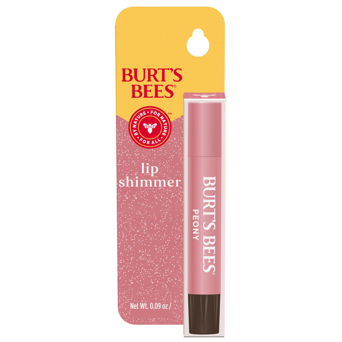 Burt's Bees Lip Shimmer Peony ofrece brillo luminoso para labios.