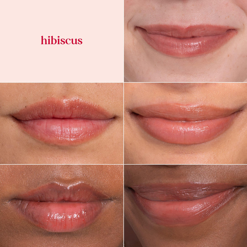 Burts Bees Bálsamo labial tintado Hibiscus, manteca de karité para labios nutridos