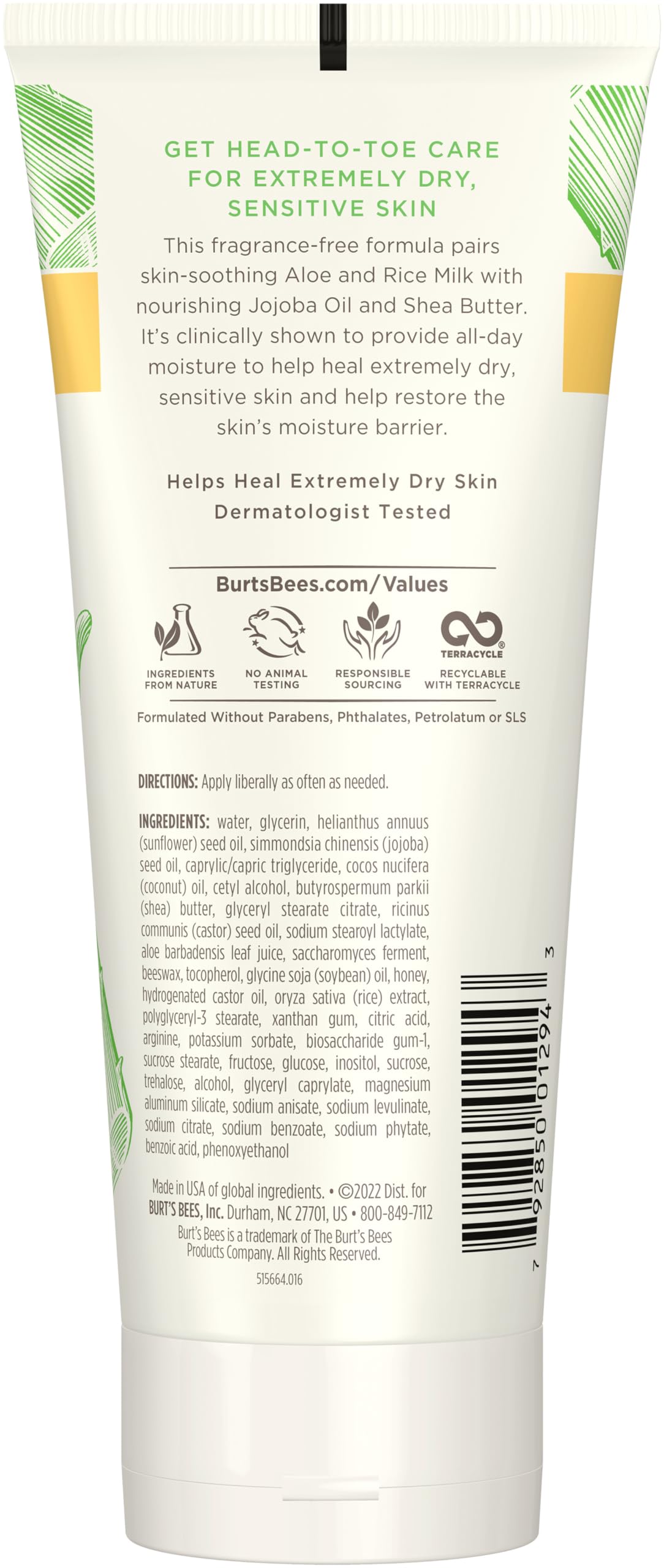 98.8 percent natural origin claim on Burt's Bees packaging