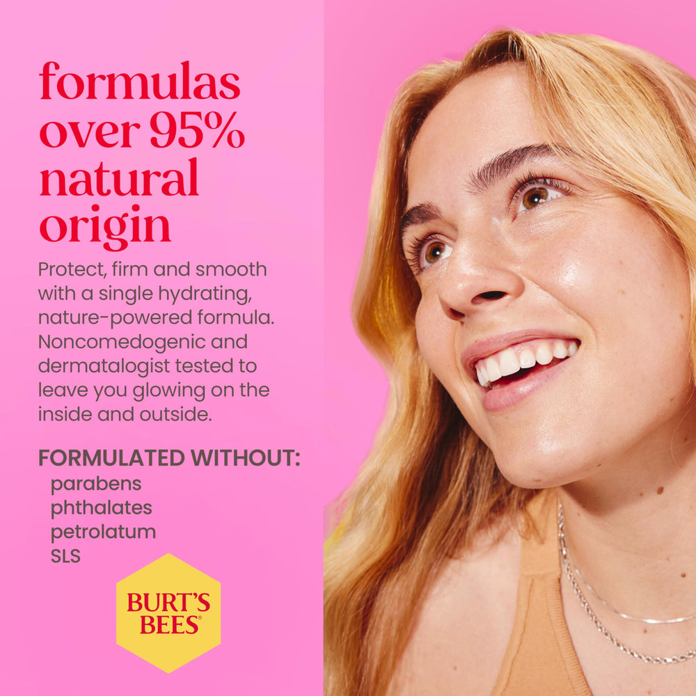 Hydratation rapide Burt's Bees Renewal SPF30 pour peau souple.