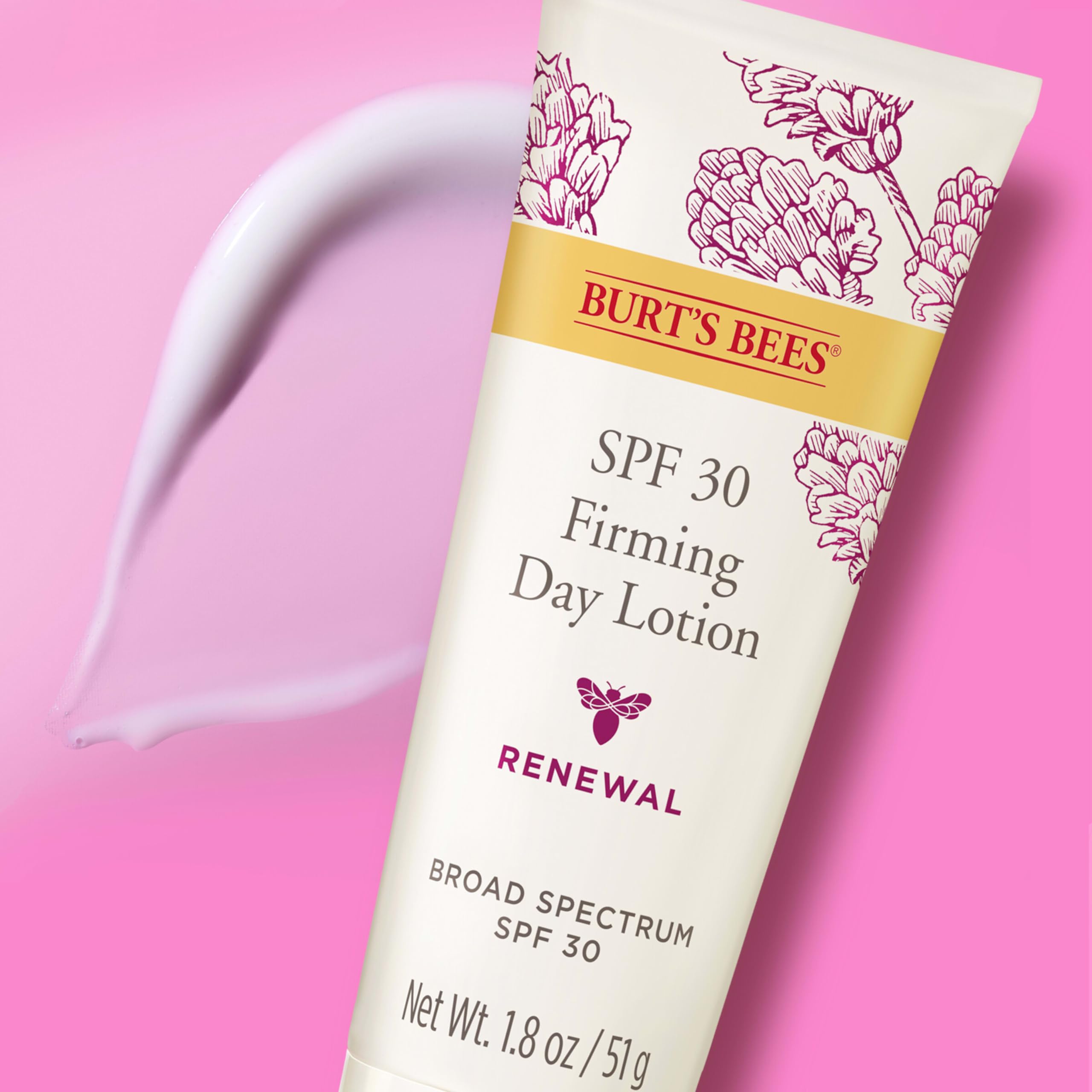 Certifié Leaping Bunny Burt's Bees Renewal SPF30 sans cruauté.