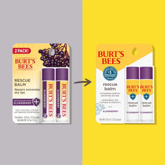 Burt's Bees Rescue Balm Elderberry, dos tubos para uso diario en cualquier bolso