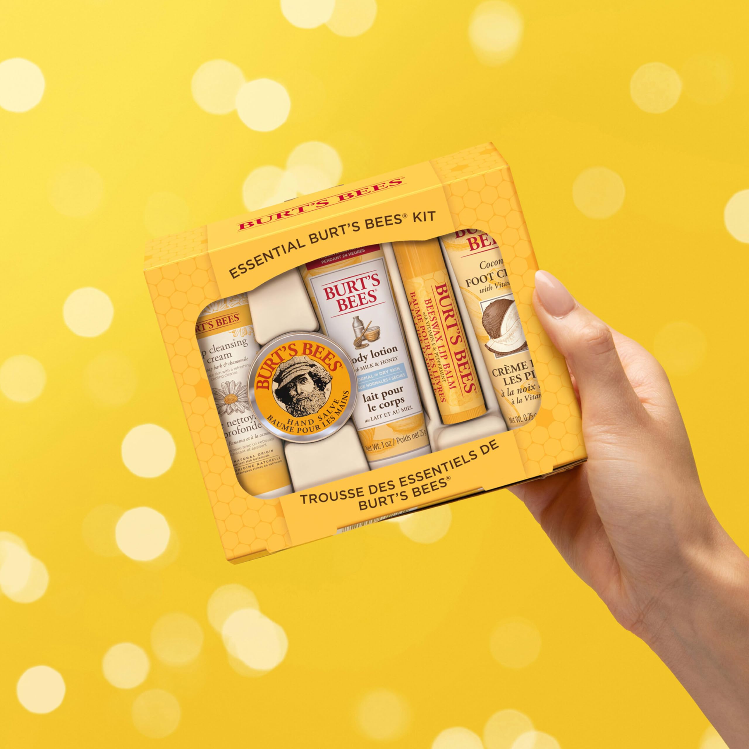 Burt's Bees textura cremosa, experiencia de cuidado lujosa.