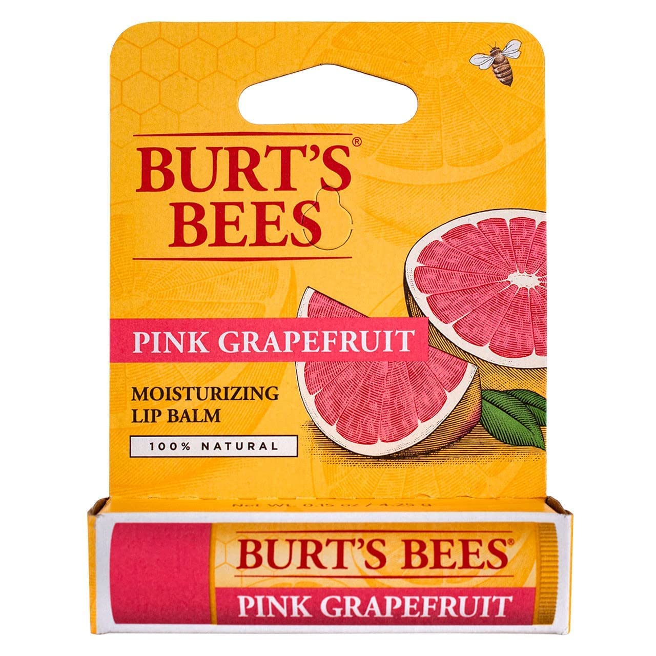 Burts Bees bálsamo labial, textura cremosa que desliza fácilmente.