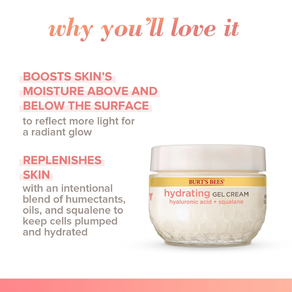 Aplicación suave de Burt's Bees Truly Glowing Gel Cream en la piel.