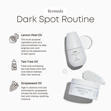Aplicación de aceite Bermuda para piel nutrida y calmada.
