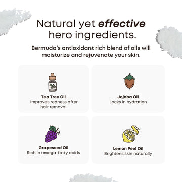 Aceite de coco incluido en Bermuda Exfoliante para hidratación profunda.
