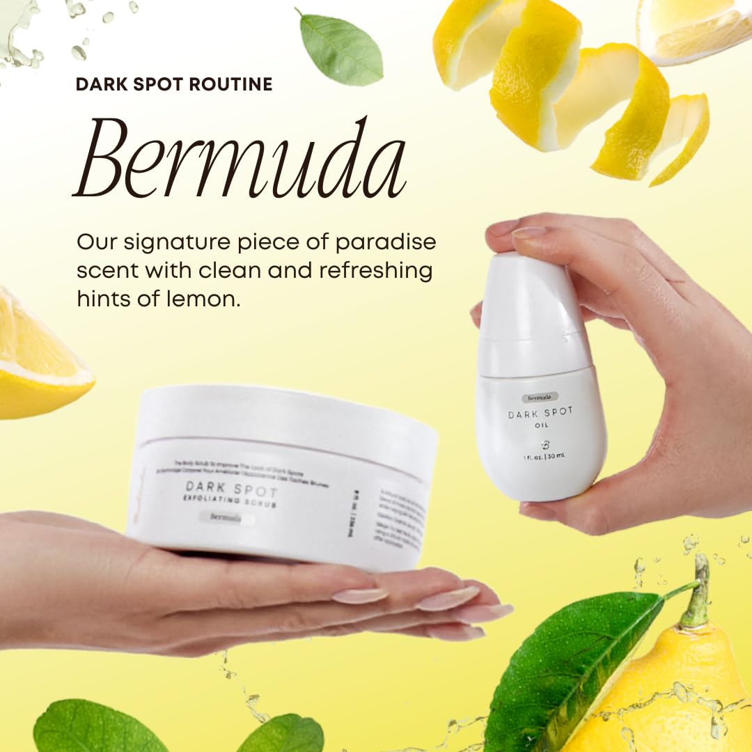 Aroma cítrico de limón en Bermuda Exfoliante para refrescar la ducha.