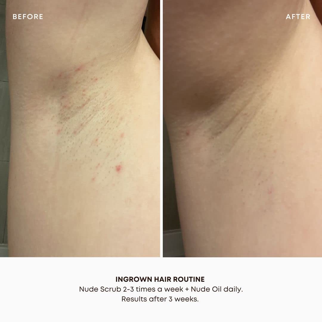 Bushbalm Nude Exfoliante Corporal en frasco, gránulos exfoliantes suaves.