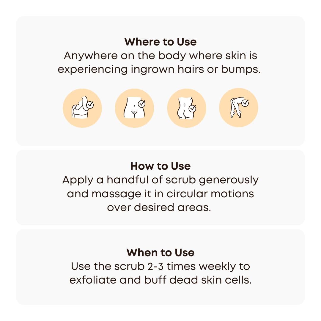 Aplicación en la ducha para exfoliar durante la limpieza corporal.