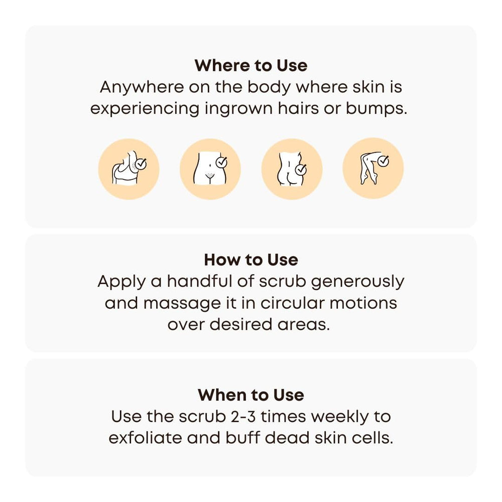 Aplicación en la ducha para exfoliar durante la limpieza corporal.