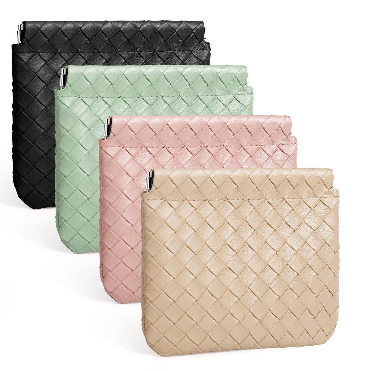 BUSOHA bolsa de maquillaje pequeña en negro, para llevar dentro del bolso.