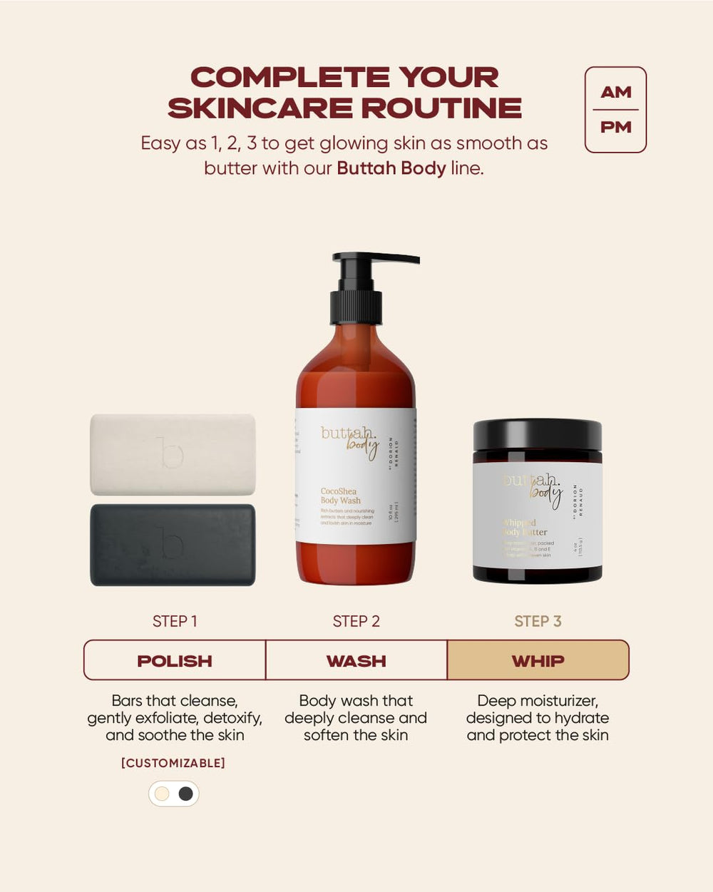 Buttah: routine beauté quotidienne avec soin naturel et durable.