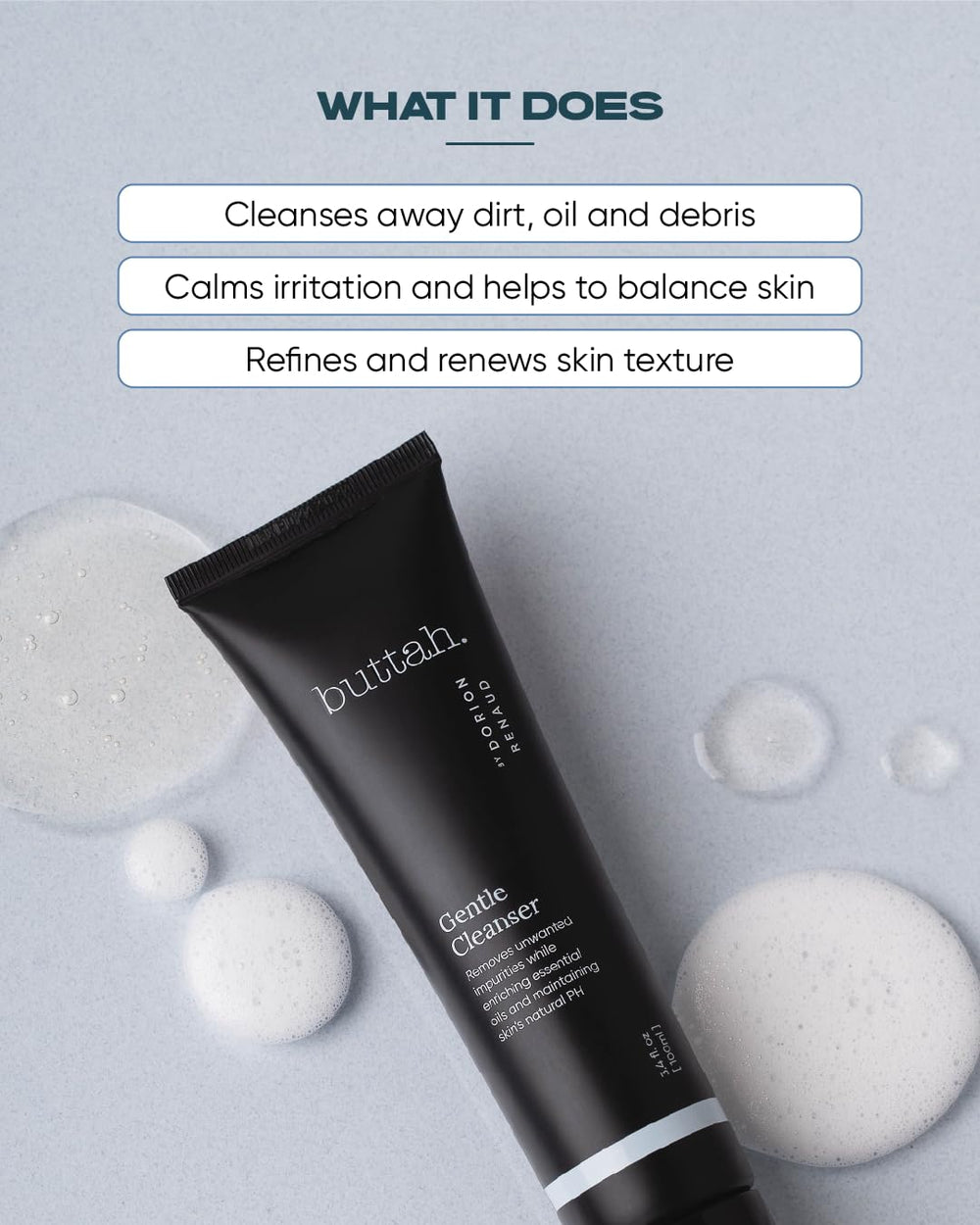 Buttah Skin de Dorion Renaud: textura cremosa lista para aplicar suavemente.