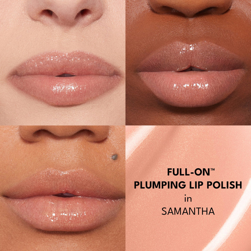 Buxom Samantha nuancier lèvre pêche beige scintillant