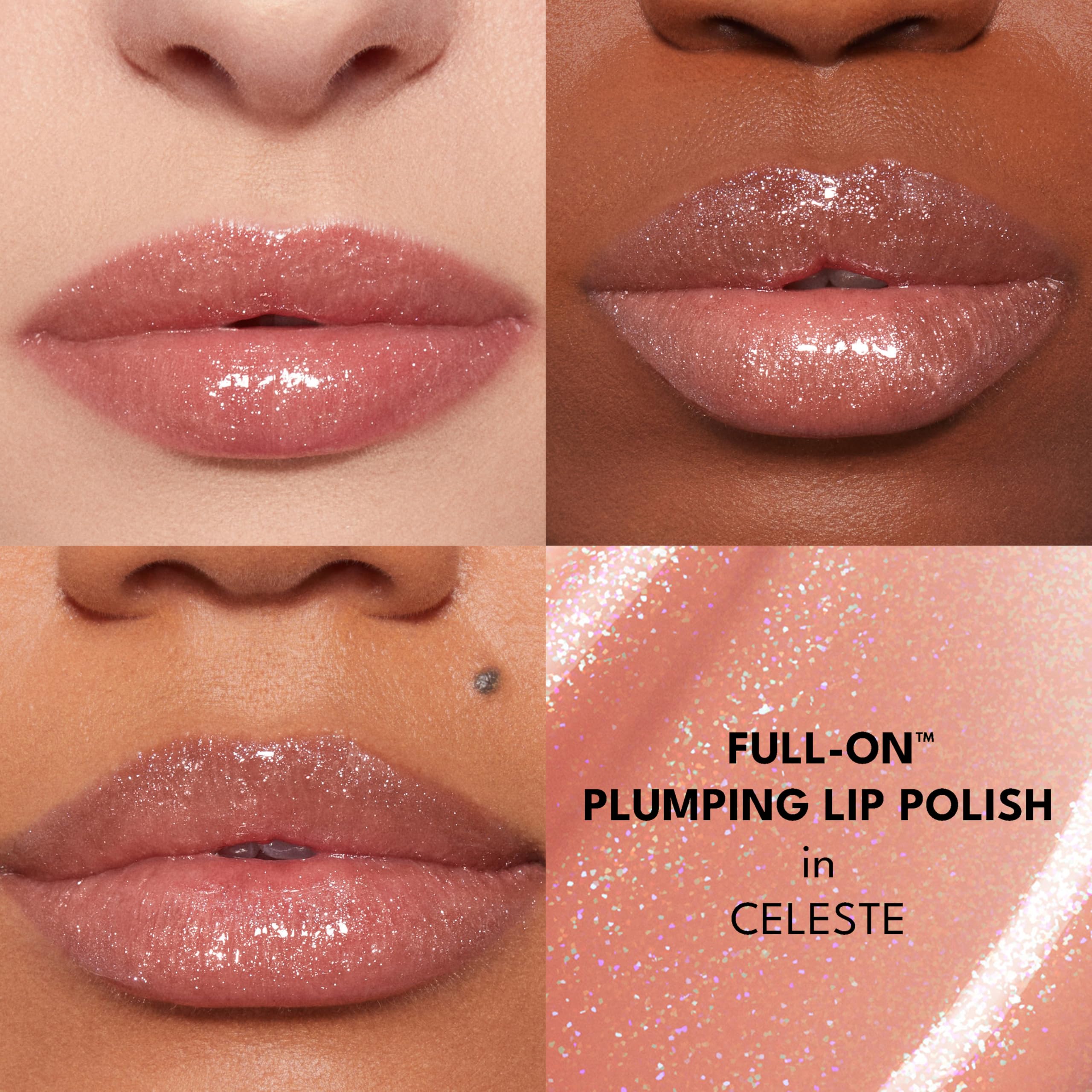 Buxom Full-On AK Celeste avec peptides pour un effet repulpant et nourrissant.