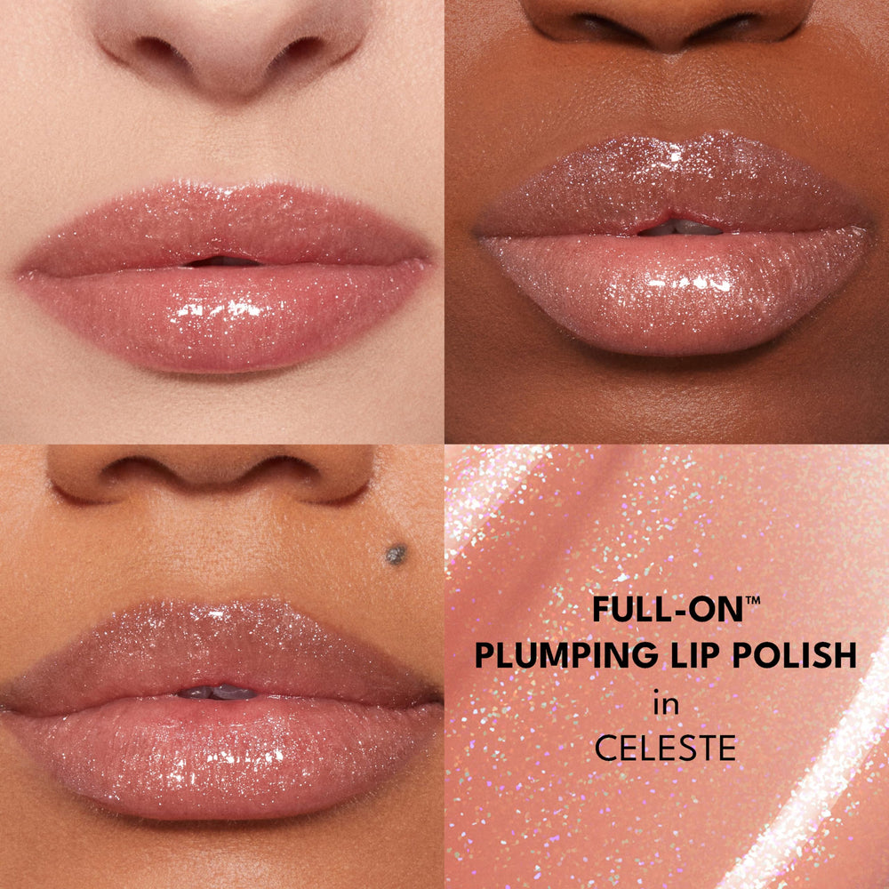 Buxom Full-On AK Celeste avec peptides pour un effet repulpant et nourrissant.