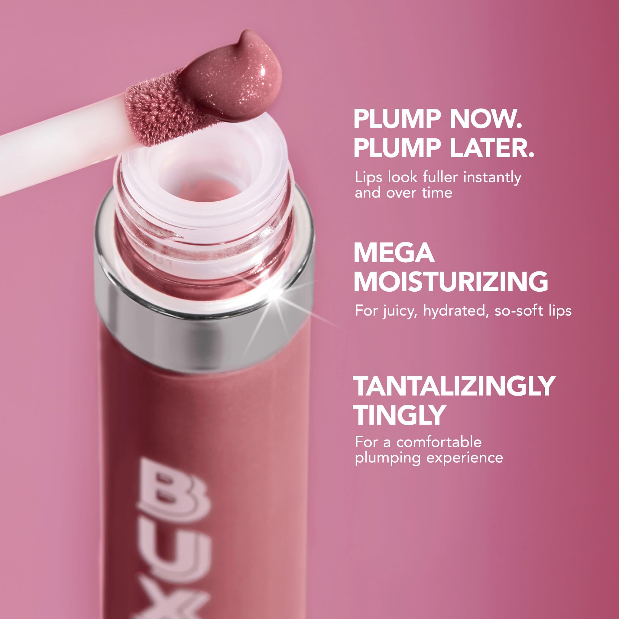 Buxom Full-On Pink Lady, envase libre de crueldad y cuidado de labios