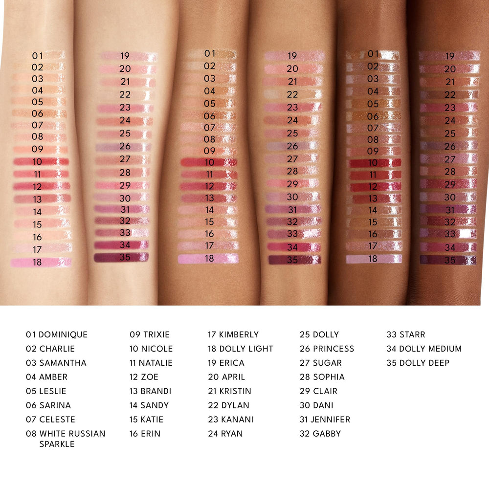 Diseño de empaque moderno de Buxom Full-On para cajón de maquillaje.