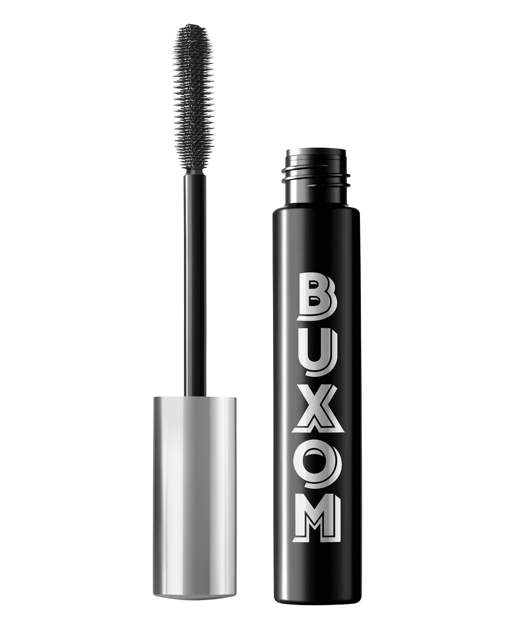 Buxom Mascara Volumen Pestanas Negro Azabache tono intenso para look dramático.