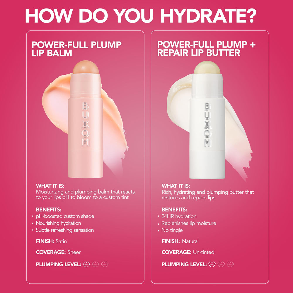 Buxom Power-Full exfoliación labial guayaba dulce para mayor intensidad.