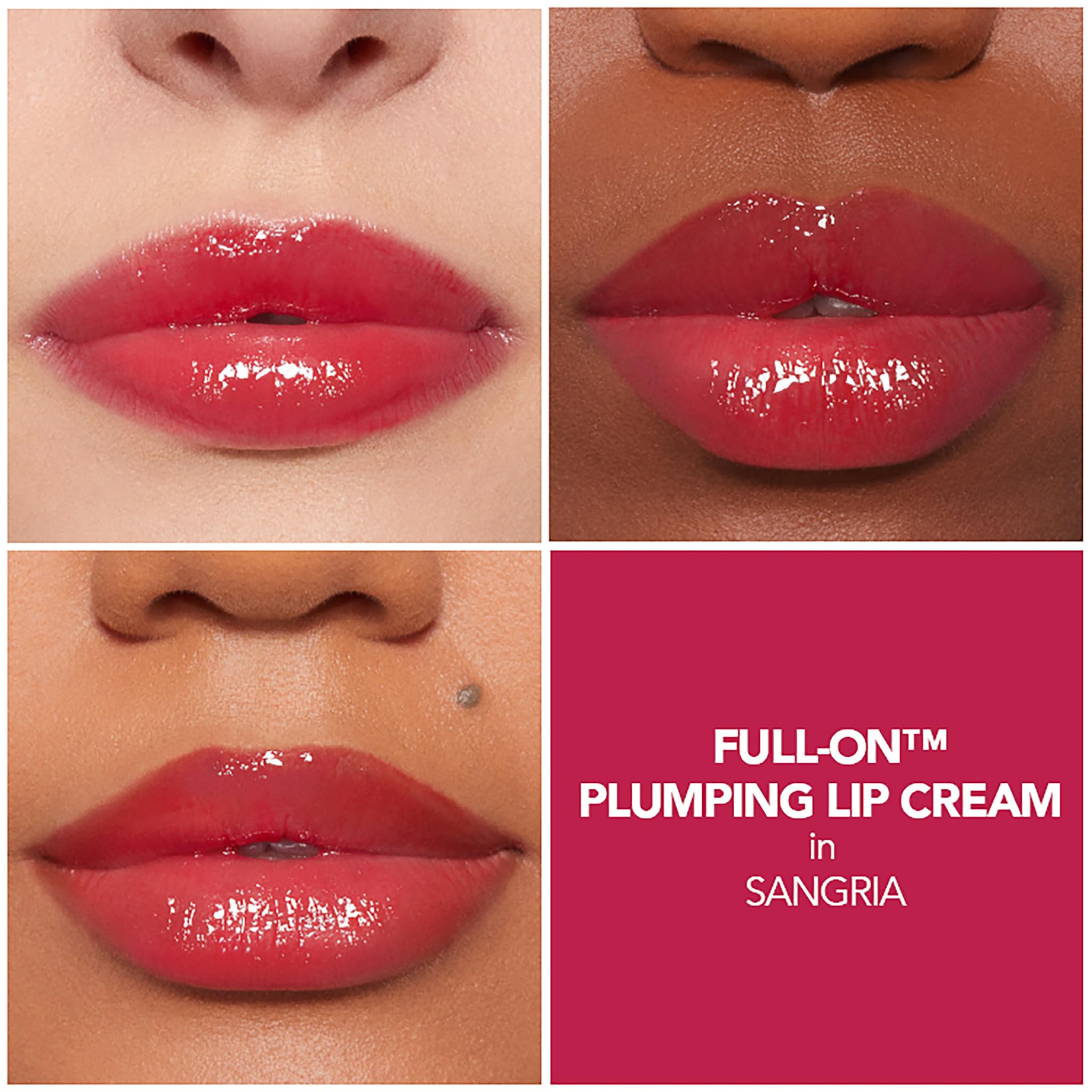 Buxom Sangría, aplicador suave, fácil de usar para un acabado pulido.