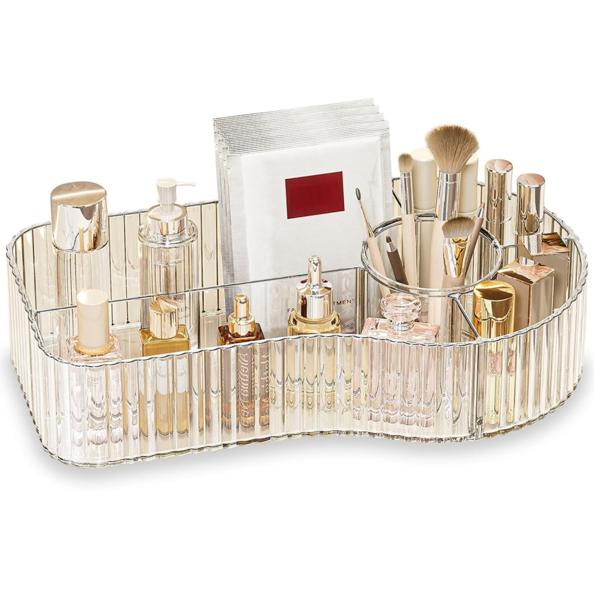 BVGDGSD organizador de maquillaje de 5 compartimentos facilita ver y seleccionar productos