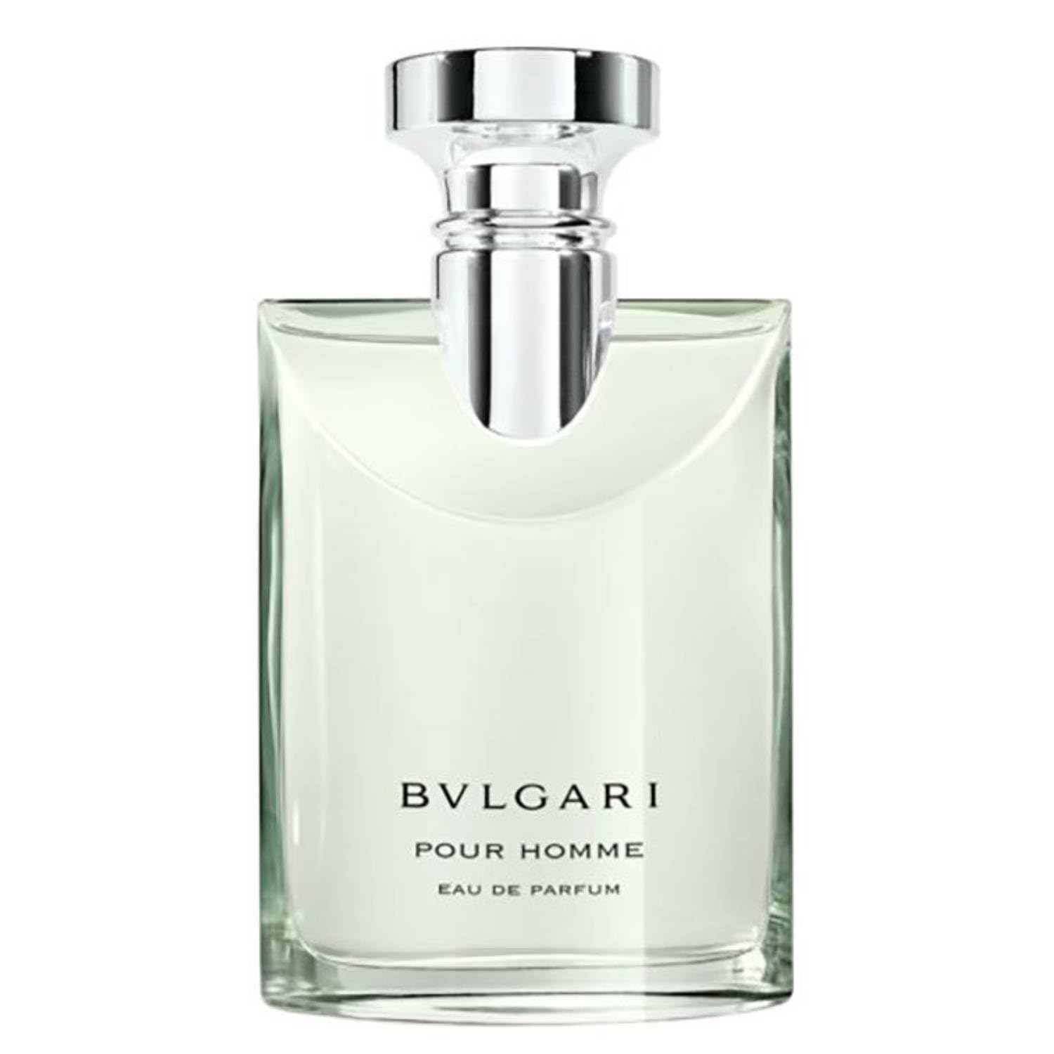 Detalle de la botella BVLGARI Pour Homme, diseño elegante para ocasiones formales.