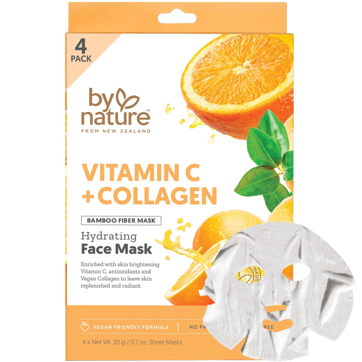 Mascarilla By Nature vitamina C y colágeno ilumina y refuerza la firmeza de la piel