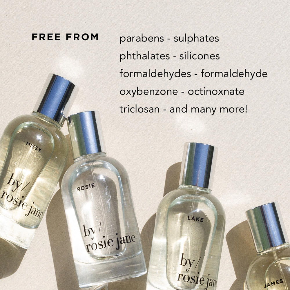 Produit fabriqué en Californie, lait corporel quotidien By Rosie Jane.