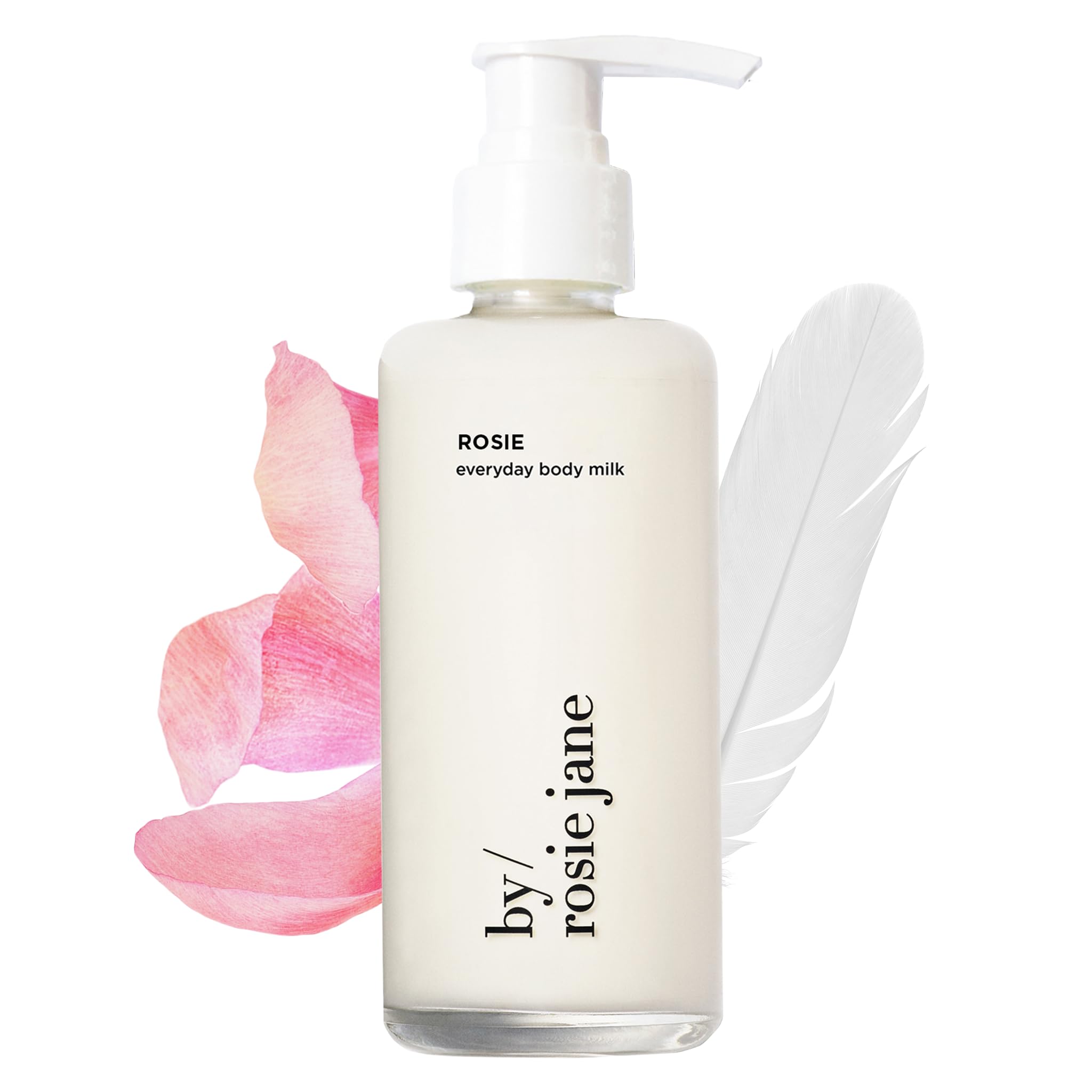 Texture crèmeuse du lait corporel By Rosie Jane pour absorption rapide.