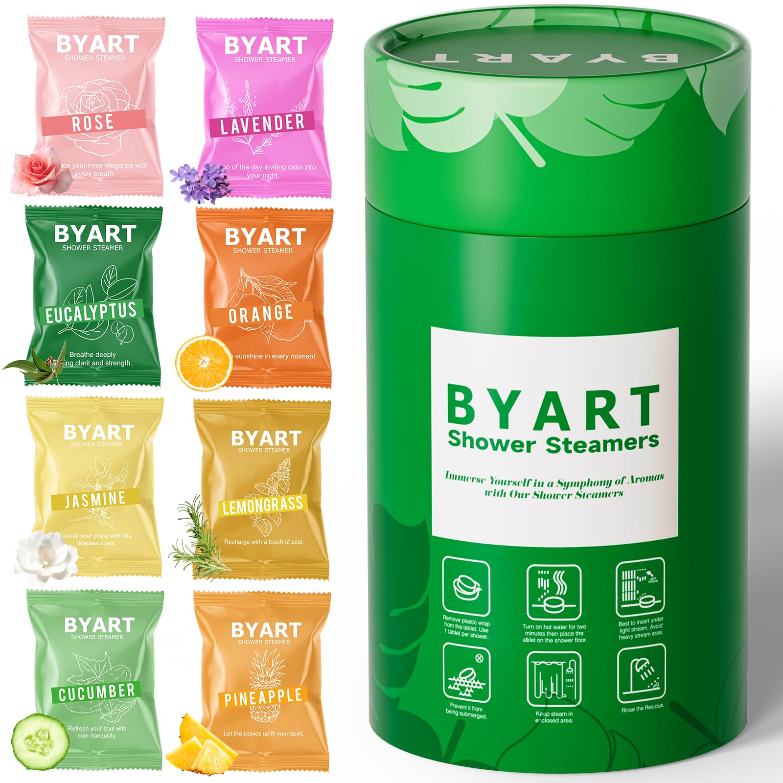 BYART bomba de ducha aromaterapia de 8 unidades para relajación diaria