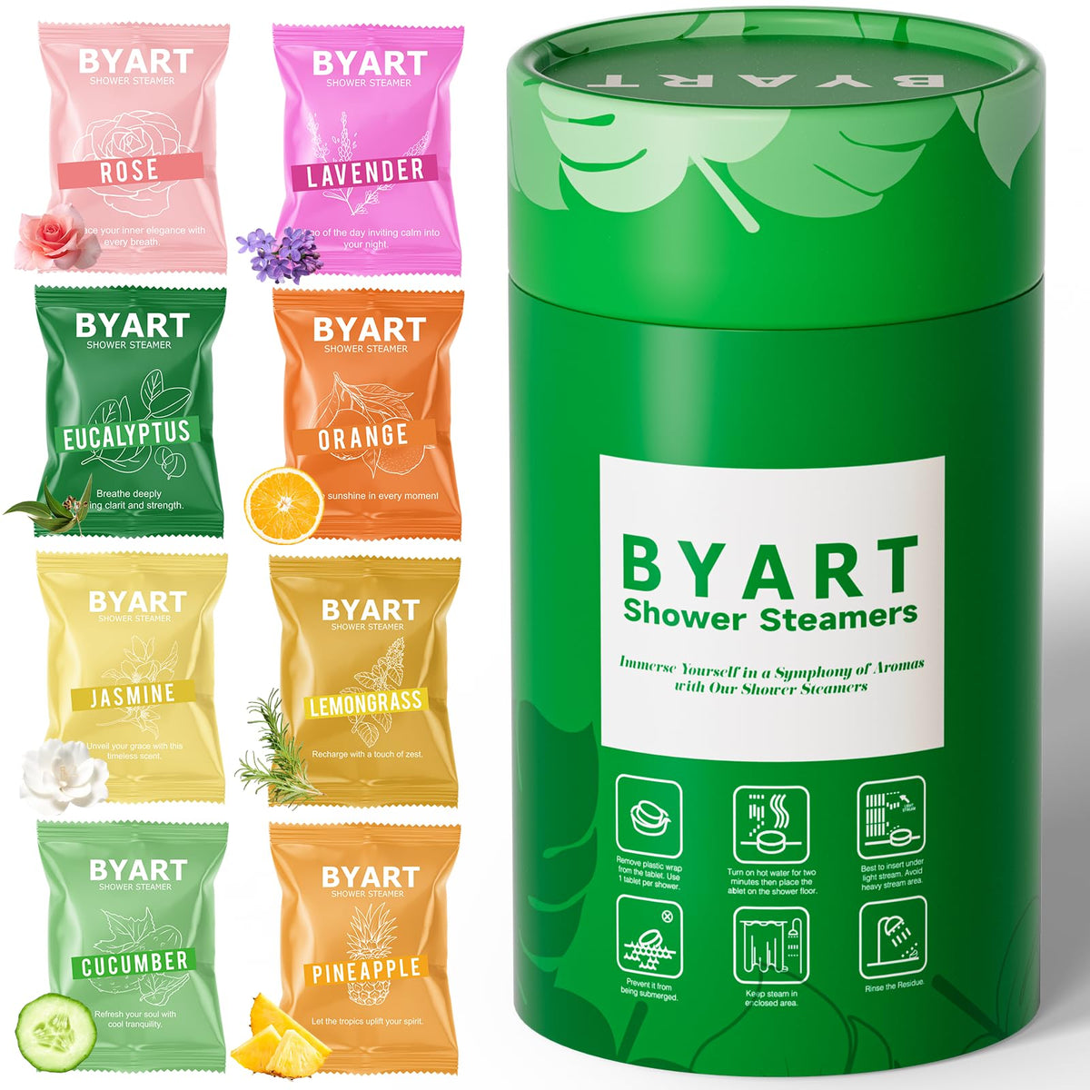 BYART bomba de ducha aromaterapia de 8 unidades para relajación diaria