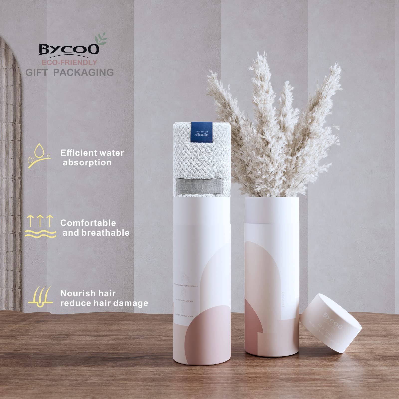 BYCOO turban microfibre boucle élastique solide reste en place.